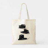 Rustieke Drie Zwarte Trucks Truck Design Tote Bag (Achterkant)