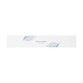 Rustieke Dusty Blue Botanical Elegant Wedding Uitnodigingen Wikkel (Vlak)