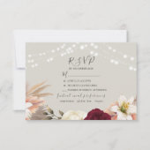 Rustieke Dusty Blue Floral Wedding RSVP Kaart (Voorkant)