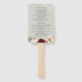 Rustieke Dusty Blue Wedding Program Fan Handwaaier (Achterkant)