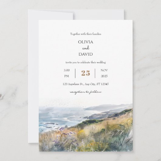 Rustieke Dusty Windy Bluffs Ocean Uitzicht strand  Kaart (Voorkant)