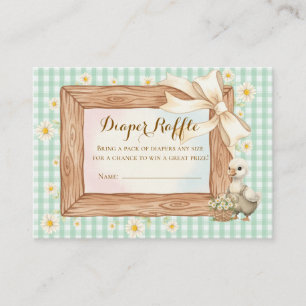 Rustieke Dwaze Gans Baby Shower Luier Raffle Kaart