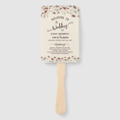 Rustieke Earthtone Boho Wildflowers Wedding Progra Handwaaier (Voorkant)