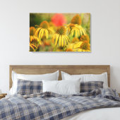 Rustieke Echinacea bloemen Canvas Afdruk (Insitu (Slaapkamer))