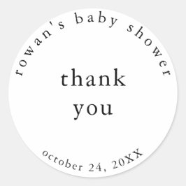 Rustieke Eenvoudige Baby Shower Bedankt Sticker