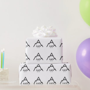 Rustieke Eenvoudige Berg Bruiloft Custom Cadeaupapier