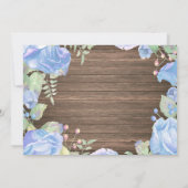 Rustieke eerste 1e verjaardag Uitnodiging Blauwe B (Achterkant)