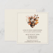 Rustieke Eikel Bloem | Ivoor Thanksgiving-diner Kaart (Voorkant / Achterkant)