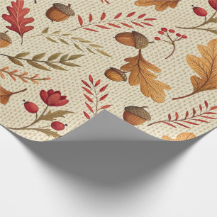 Rustieke eikels en herfst botanicals cadeaupapier