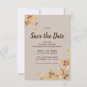 Rustieke eikels Oak Birch Thanksgiving Save the Da Date
