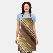 Rustieke eiken bruin en groene streep schort (Gedragen)