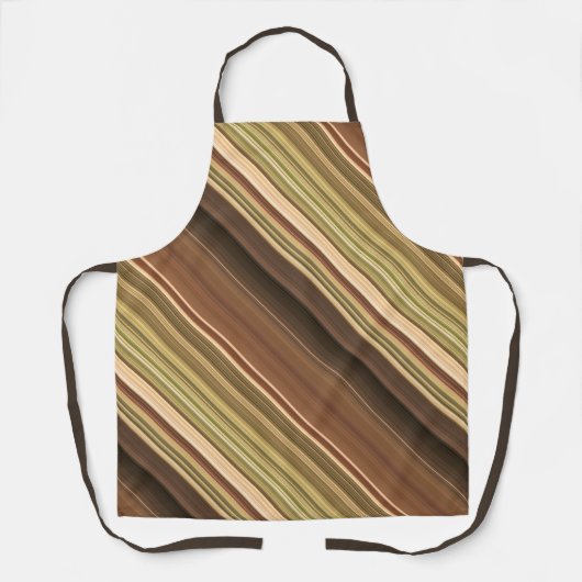 Rustieke eiken bruin en groene streep schort (Voorkant)
