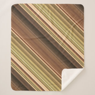 Rustieke eiken bruin en groene streep sherpa deken