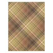 Rustieke eiken bruin en olijfgeruite tafelkleed (Voorkant)