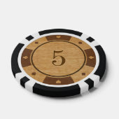 Rustieke eiken hout casino stijl poker chips (Enkel)