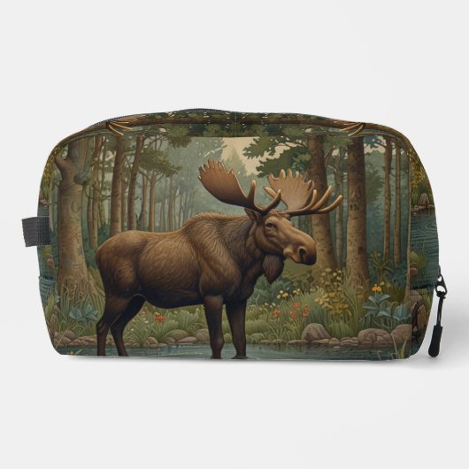 Rustieke eland elk boho bos bos groen toilettasje (Voorkant)