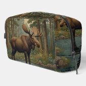 Rustieke eland elk boho bos bos groen toilettasje (Rechterhoek)