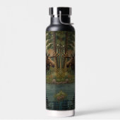 Rustieke elanden boho bos bos groen waterfles (Links)