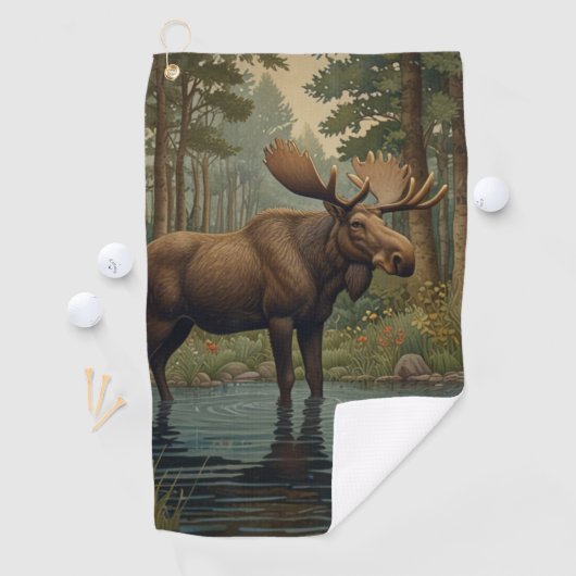 Rustieke elanden boho bos natuur golfhanddoek (Insitu)