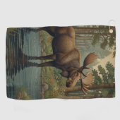 Rustieke elanden boho bos natuur golfhanddoek (Horizontaal)