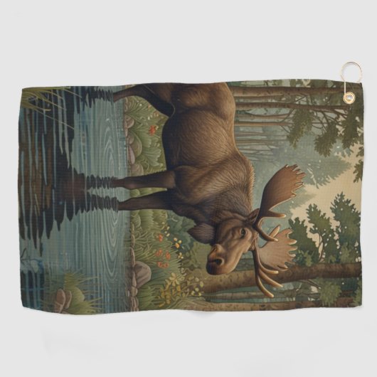 Rustieke elanden boho bos natuur golfhanddoek (Horizontaal)