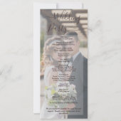 Rustieke Elegante 3D Bloemen Foto Trouwprogramma (Achterkant)