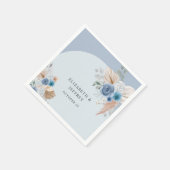 Rustieke Elegante Boho Dusty Blue Pampas bruiloft Servet (Hoek)