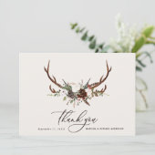 Rustieke elegante bruiloft dank u botanische bedankkaart (Staand voorkant)