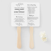 Rustieke elegante bruiloft programma fan handwaaier (Voorkant en achterkant)