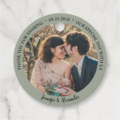 Rustieke elegante dank u foto land bruiloft bedankjes labels (Voorkant)