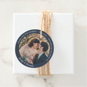 Rustieke elegante dank u foto land bruiloft bedankjes labels