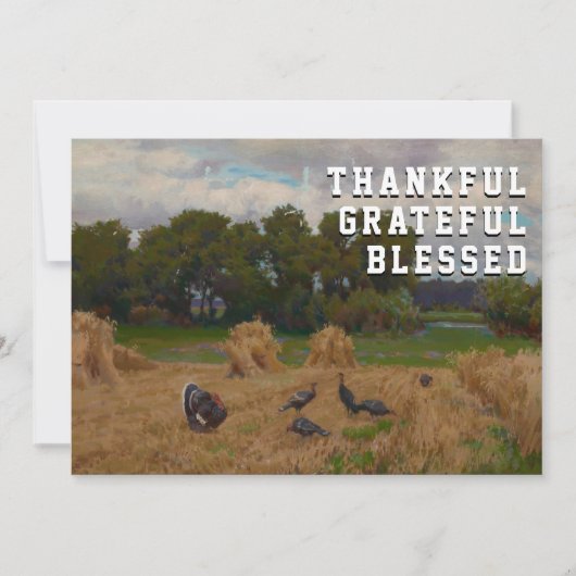 Rustieke elegante dankbare gezegende oogst feestdagenkaart (Voorkant)