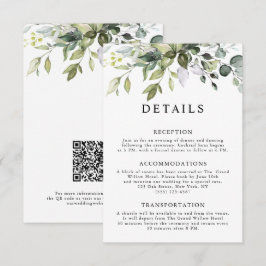 Rustieke Elegante Eucalyptusbladeren QR Code Trouw Informatiekaartje
