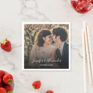 Rustieke elegante foto boho bruiloft servet