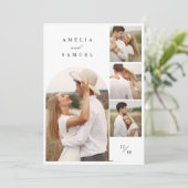 Rustieke Elegante Fotocollage Wedding Kaart (Staand voorkant)