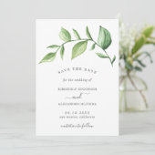 Rustieke Elegante Groene Huwelijk Save The Date (Staand voorkant)