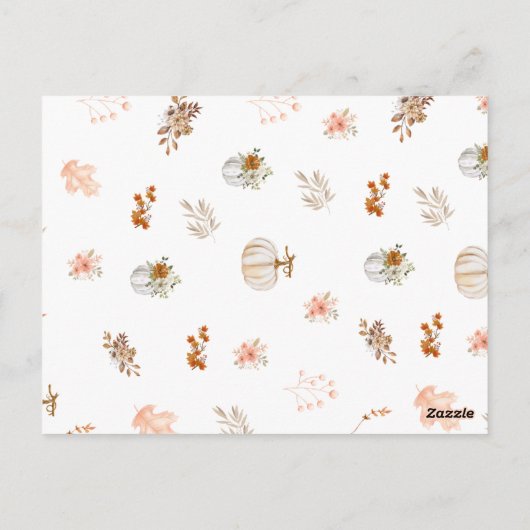 Rustieke Elegante Herfst Thanksgiving Groet Briefkaart (Achterkant)