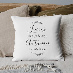 Rustieke elegante herfstkalligrafie kussen