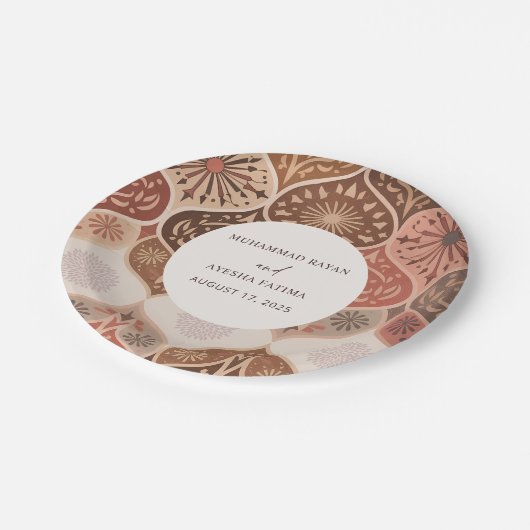 rustieke elegante Nikkah islamitische bruiloft Papieren Bordje (Gekanteld)