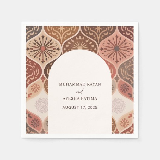rustieke elegante Nikkah islamitische bruiloft Servet (Voorkant)