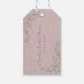  rustieke elegante Rozen hoeken bruiloft Cadeaulabel (Achterkant)