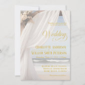 Rustieke Elegante Strand Huwelijksuitnodiging Kaart (Voorkant)