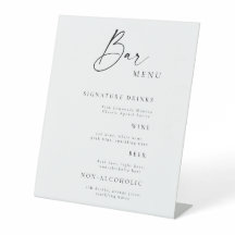 Rustieke Elegante Trouwbar Menu Tafelkaart