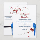 Rustieke Elegante unieke vogel bruiloft uitnodigin Kaart (Voorkant / Achterkant)