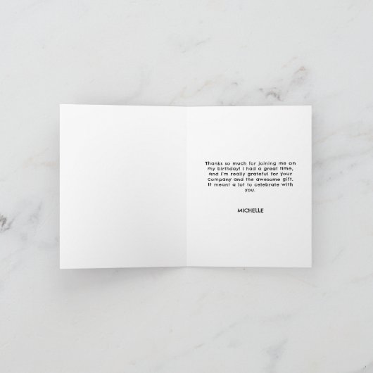 Rustieke Elegante Zonnebloemen Zwarte Verjaardag B Bedankkaart (Binnen)