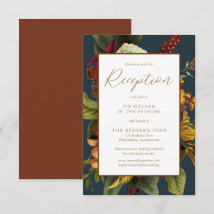 Rustieke Elegantie Bloemen Boeket Bruiloft Recepti Informatiekaartje