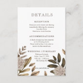 Rustieke Elegantie Bloemen Trouwdetails Enclouse Informatiekaartje (Voorkant)