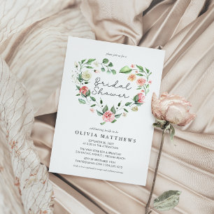 Rustieke Elegantie Blush Bloemen Vrijgezellenfeest Kaart