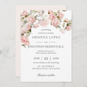 Rustieke Elegantie Blush Roze Rozen Bloemen Bruilo Kaart (Voorkant / Achterkant)