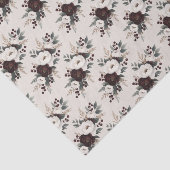 Rustieke Elegantie Bourgondië Bloemen Huwelijk Tissuepapier (Detail)